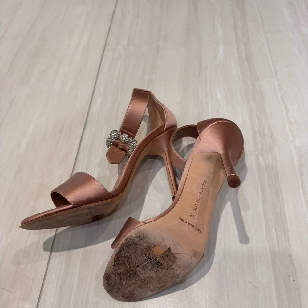 Manolo Blahnik Satin Sanghal Sandals - Picture 5 of 5